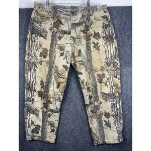 Vintage Cabela's Realtree Treestand Camo Denim Hunting Pants Men's 44 REG